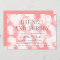 Pink Champagne Bokeh Brunch & Bubbly Bridal Shower