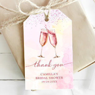 Pink Champagne Bridal Shower Gift Tags