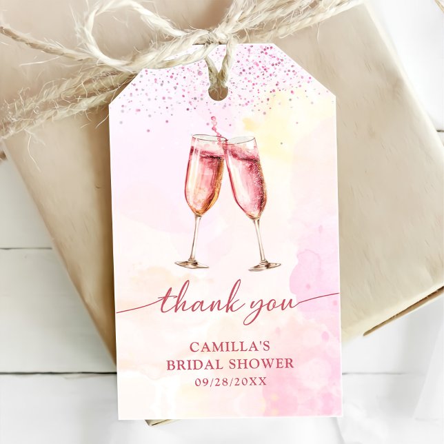 Pink Champagne Bridal Shower Gift Tags (Creator Uploaded)