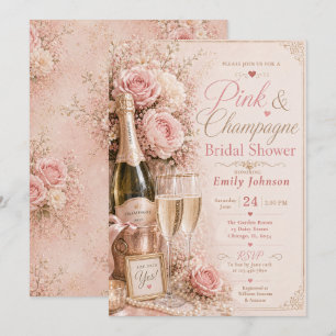 Pink & Champagne Bridal Shower Invitation
