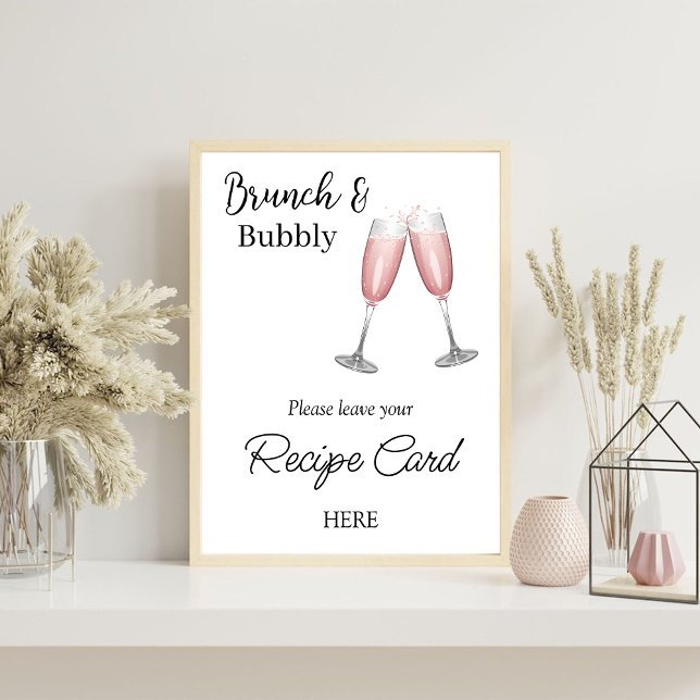 Pink Champagne Bridal Shower Recipe Request Post Poster (Creator Uploaded)
