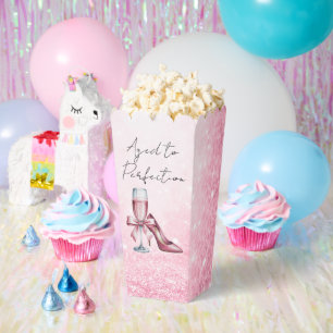Pink Champagne Glass Aged To Perfection Birthday Favour Box