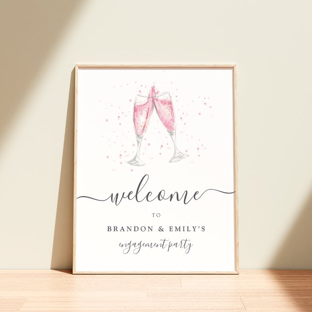 Pink Champagne Personalised Event Welcome Sign (Creator Uploaded)
