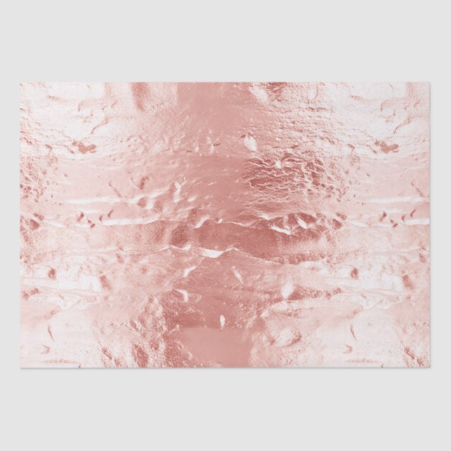 Pink Champagne Rose Glam Wedding Tissue Paper (Front)