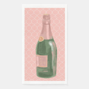 Pink Champagne Rose Rosé can  Napkin