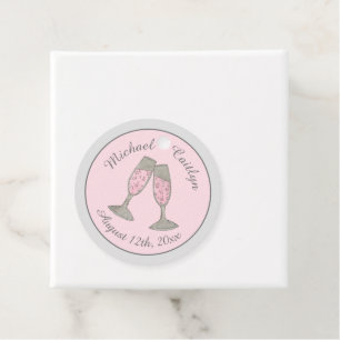 Pink Champagne Toast Cheers Wedding Bridal Shower Favour Tags