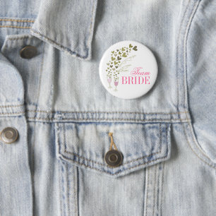 Pink Champagne Toast Team Bride Wedding Party 6 Cm Round Badge