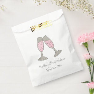 Pink Champagne Wedding Bridal Shower Engagement Favour Bags
