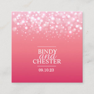 Pink champagne wedding details cards