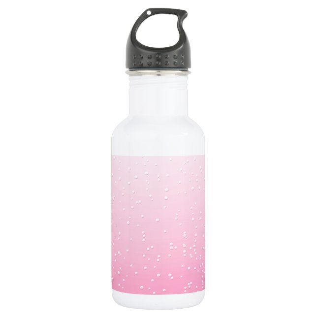 Pink Champagne with Tiny Bubbles Background Art 532 Ml Water Bottle (Front)