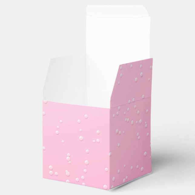 Pink Champagne with Tiny Bubbles Background Art Favour Box (Opened)