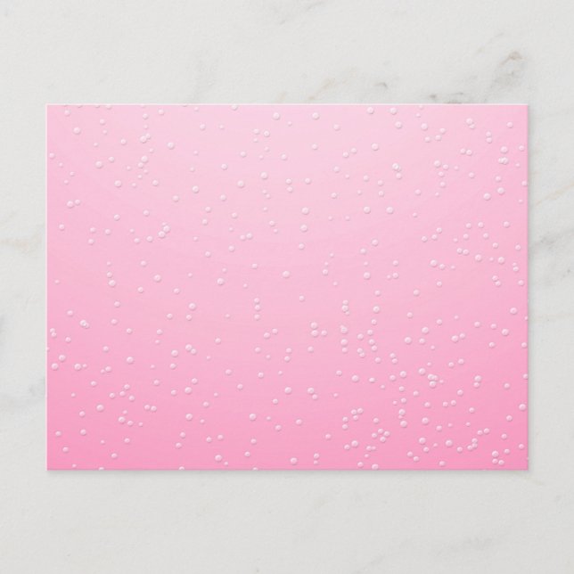 Pink Champagne with Tiny Bubbles Background Art Postcard (Front)