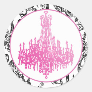 Pink Chandelier and Damask Seals