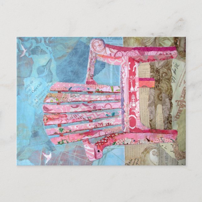 pink chari - collage postcard (Front)