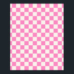 Pink Check, Chequerboard Pattern, Chequered Poster<br><div class="desc">Chequered Pattern – pink and cream white chequerboard.</div>