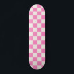 Pink Check, Chequerboard Pattern, Chequered Skateboard<br><div class="desc">Chequered Pattern – pink and cream white chequerboard.</div>