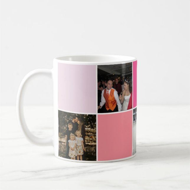 Pink Check Photo Mug (Left)