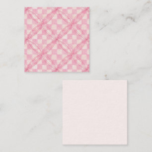 PINK CHECK QUILT 2.5x2.5 Blank Flat Card