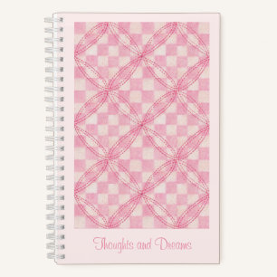 PINK CHECK QUILT 5.5x8.5 Notebook + Text / Blush