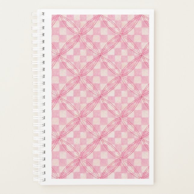 PINK CHECK QUILT 5.5x8.5 Planner / Calendar (Front)