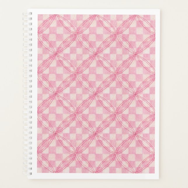 PINK CHECK QUILT 8.5x11 Planner / Calendar (Front)