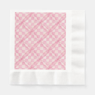 PINK CHECK QUILT Coined Luncheon Paper Napkins