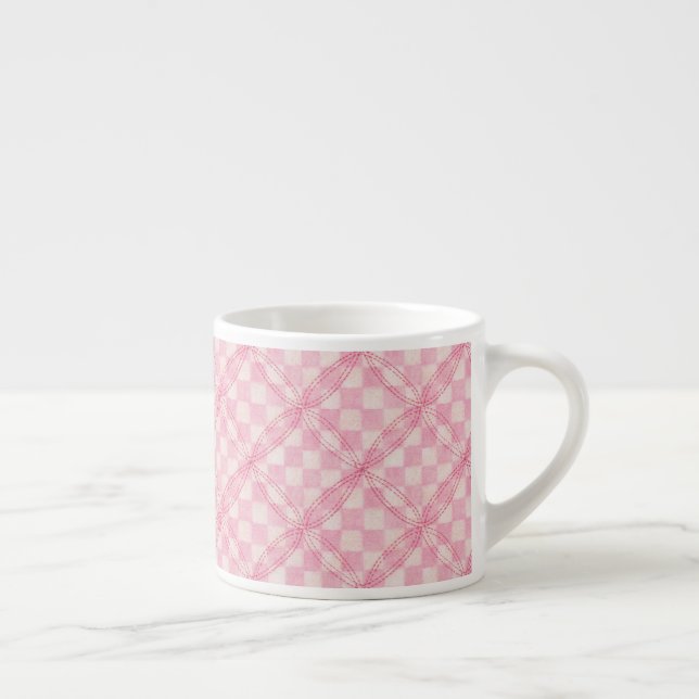 PINK CHECK QUILT Espresso Cup (Right)