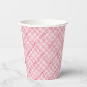 PINK CHECK QUILT Paper Cups