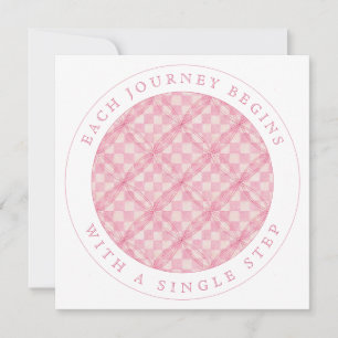 PINK CHECK QUILT Square Flat Encouragement Card