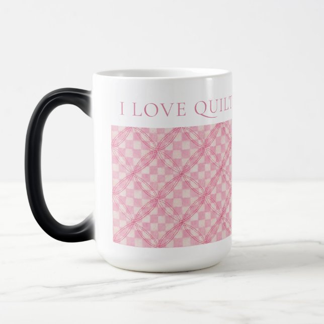 PINK CHECK QUILT Tall Morphing Mug  (Left)