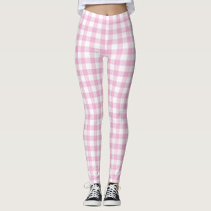 Pink Checker Gingham Pastel Women Leggings