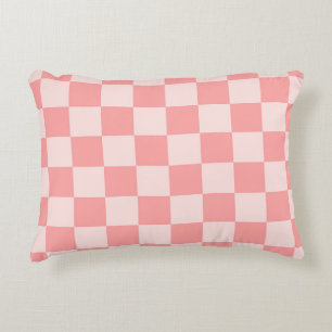 Pink Checkerboard Decorative Cushion