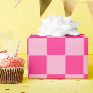 Pink Checkerboard Wrapping Paper