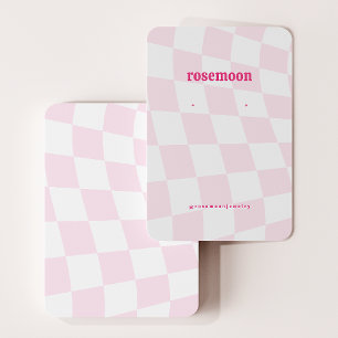Pink Checkered Earring Display Card