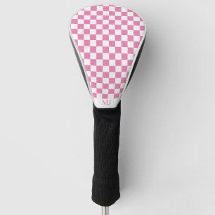 pink checkered monogram golf head cover