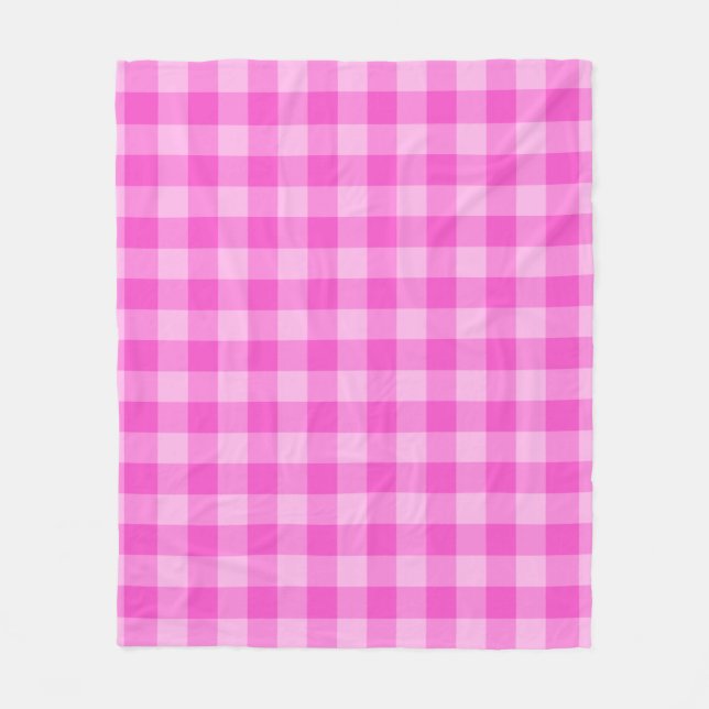 Pink Checkered Square Seamless Pattern  Fleece Blanket (Front)