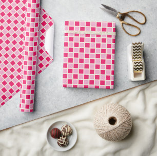 Pink Checkered Wrapping Paper