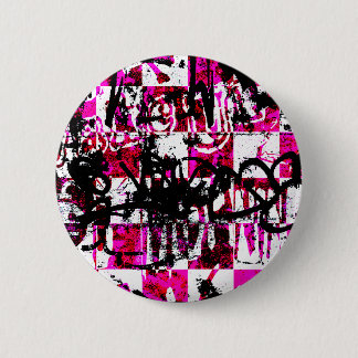 Pink Checkers 6 Cm Round Badge