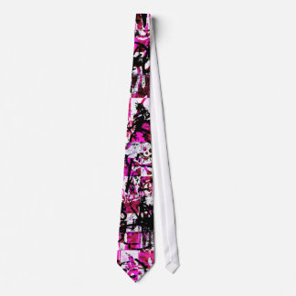 Pink Checkers Graffiti Tie