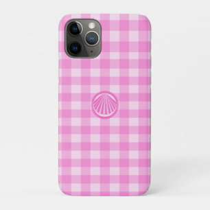 Pink Checkers with Sea Shell- Case-Mate iPhone Case