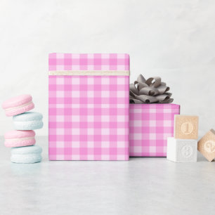 Pink Checkers Wrapping Paper