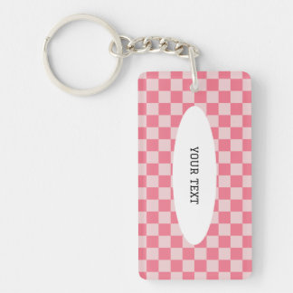 Pink Checks Custom Key Ring