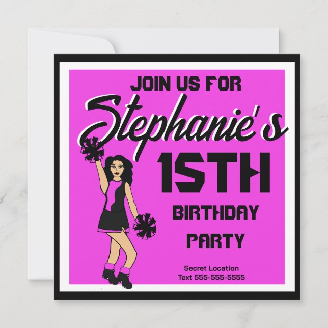 Pink Cheer #2 Invitation (Front)