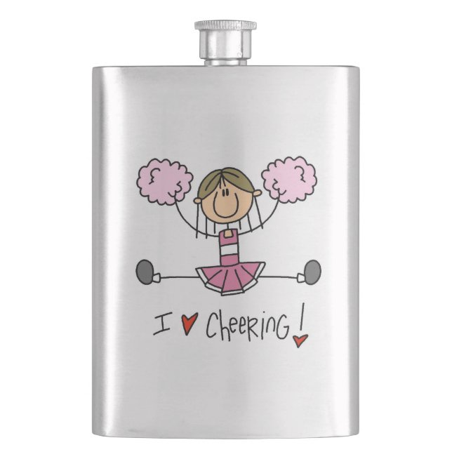 Pink Cheerleader Hip Flask (Front)