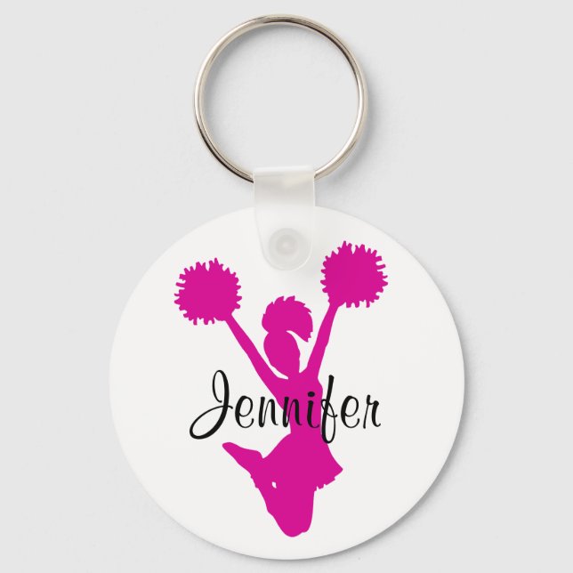 Pink Cheerleader Key Chain (Front)
