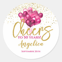Pink Cheers To 50 Years 50th Birthday