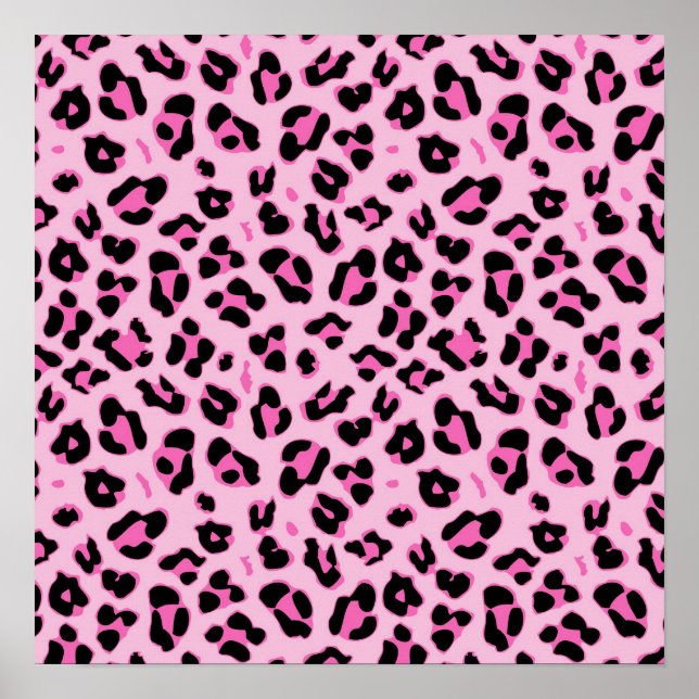 Pink Cheetah Leopard Print Black Spots Pattern (Front)