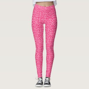  Pink Cheetah Leopard Print Leggings