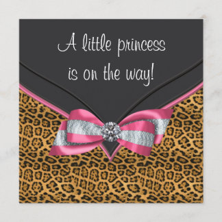 Pink Cheetah Princess Baby Shower Invitation