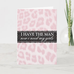 Pink Cheetah Print Bridesmaid Request Card
